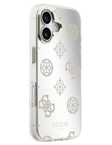GUESS CARCASA MAGSAFE MIRROR GLITTER IPHONE 16 DORADO
