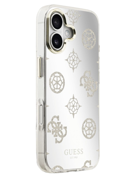 GUESS CARCASA MAGSAFE MIRROR GLITTER IPHONE 16 DORADO