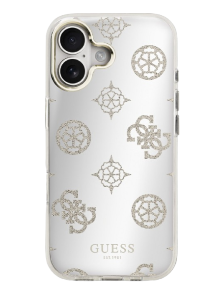 GUESS CARCASA MAGSAFE MIRROR GLITTER IPHONE 16 DORADO