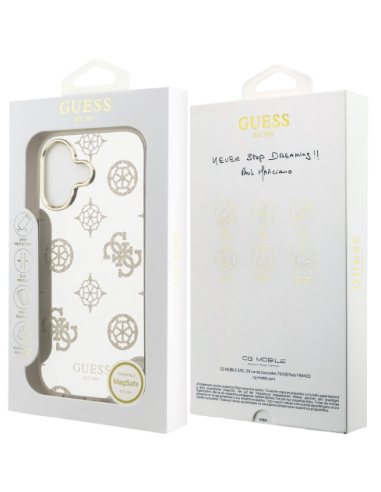 GUESS CARCASA MAGSAFE MIRROR GLITTER IPHONE 16 DORADO