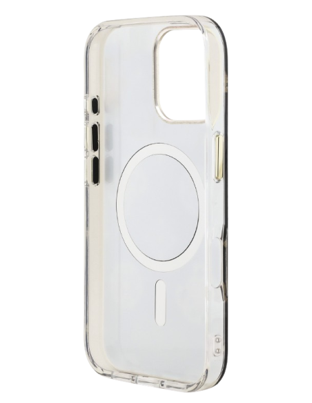 GUESS CARCASA MAGSAFE MIRROR GLITTER IPHONE 16 PRO MAX DORADO