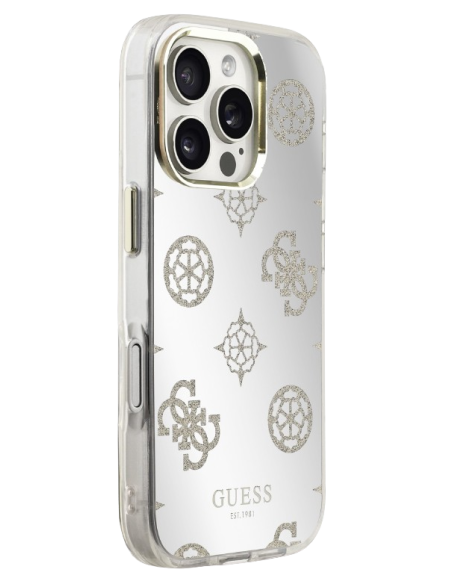 GUESS CARCASA MAGSAFE MIRROR GLITTER IPHONE 16 PRO MAX DORADO