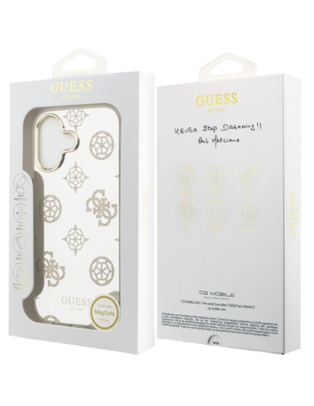 GUESS CARCASA MAGSAFE MIRROR GLITTER IPHONE 17 DORADO