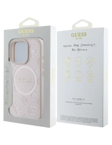 GUESS CARCASA MAGSAFE PEONY CLASSIC IPHONE 16 PRO MAX ROSA