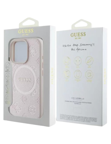 GUESS CARCASA MAGSAFE PEONY CLASSIC IPHONE 16 PRO MAX ROSA