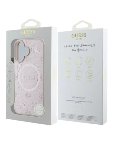 GUESS CARCASA MAGSAFE PEONY CLASSIC IPHONE 16 ROSA