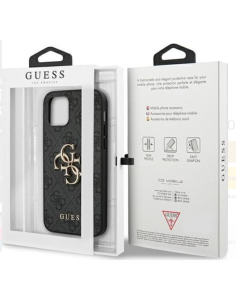 GUESS CARCASA METAL LOGO IPHONE 12 / 12 PRO NEGRO 2