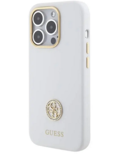 GUESS CARCASA SILICONE STRASS IPHONE 14 PRO MAX BLANCO