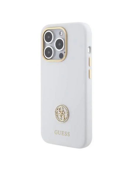 GUESS CARCASA SILICONE STRASS IPHONE 14 PRO MAX BLANCO