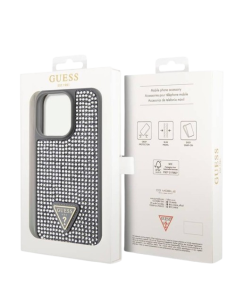 GUESS CARCASA RHINESTONE IPHONE 16 PLATA 2