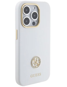 GUESS CARCASA SILICONE STRASS IPHONE 14 PRO MAX BLANCO 2