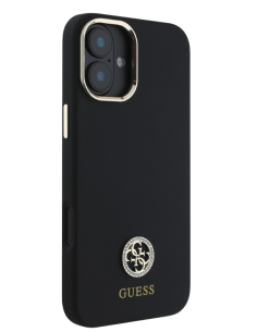 GUESS CARCASA SILICONE STRASS IPHONE 16 PLUS NEGRO 2