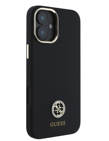 GUESS CARCASA SILICONE STRASS IPHONE 16 PLUS NEGRO