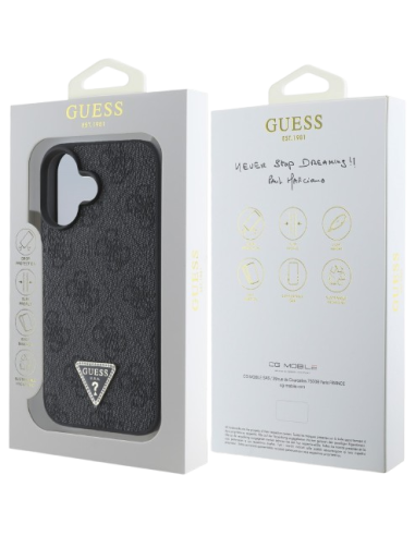 GUESS CARCASA TRIANGLE STRASS IPHONE 16 NEGRO