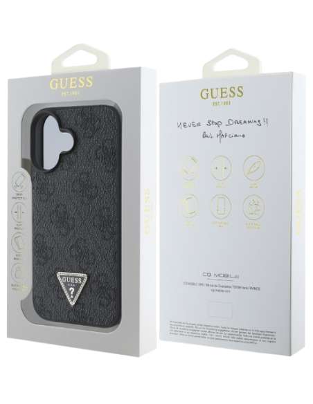 GUESS CARCASA TRIANGLE STRASS IPHONE 16 NEGRO