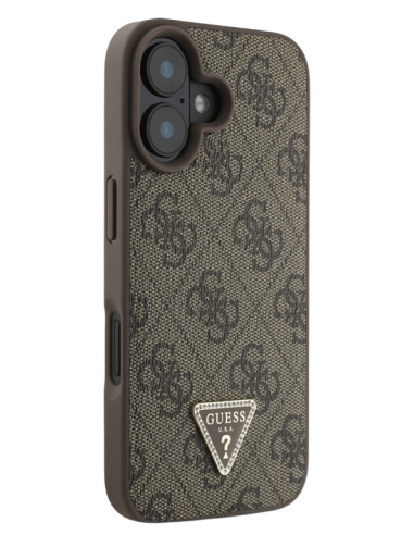 GUESS CARCASA TRIANGLE STRASS IPHONE 16 PLUS MARRON