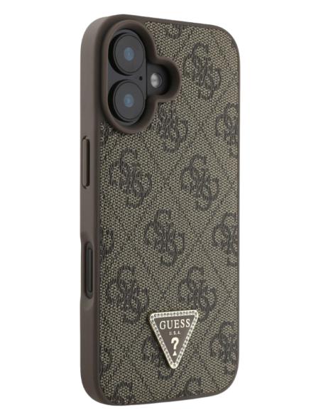 GUESS CARCASA TRIANGLE STRASS IPHONE 16 PLUS MARRON