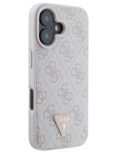 GUESS CARCASA TRIANGLE STRASS IPHONE 16 PLUS ROSA 2