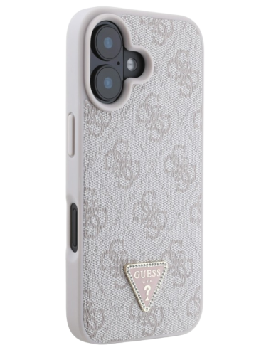 GUESS CARCASA TRIANGLE STRASS IPHONE 16 PLUS ROSA