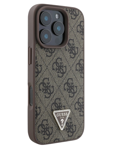 GUESS CARCASA TRIANGLE STRASS IPHONE 16 PRO MAX MARRON