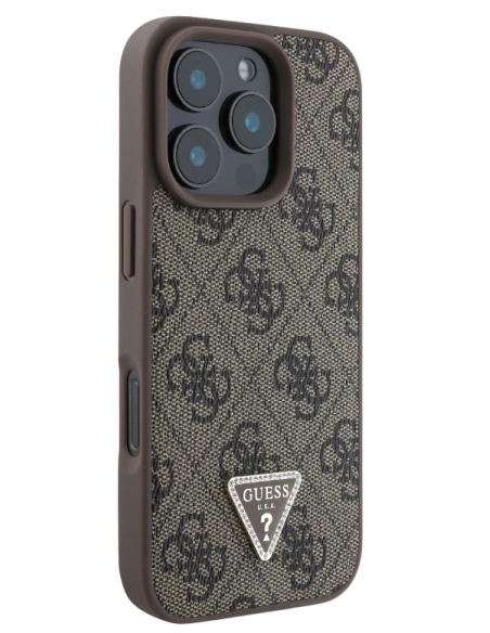 GUESS CARCASA TRIANGLE STRASS IPHONE 16 PRO MAX MARRON