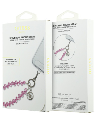 GUESS CORDON DE MANO CHARM CRYSTAL ROSA