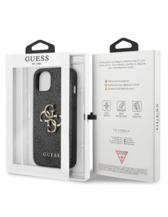 GUESS FUNDA 4G METAL LOGO IPHONE 13 GRIS 2