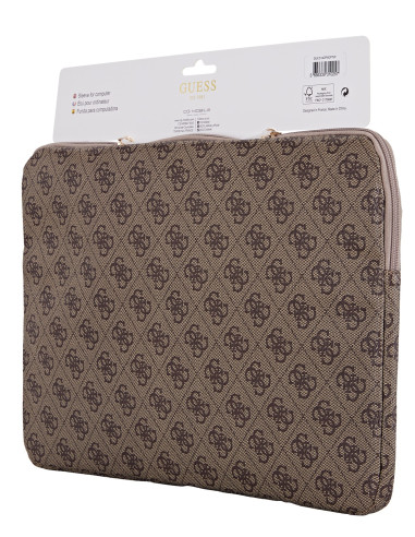 GUESS FUNDA 4G ZIPPER PORTATIL 13"- 14" MARRON