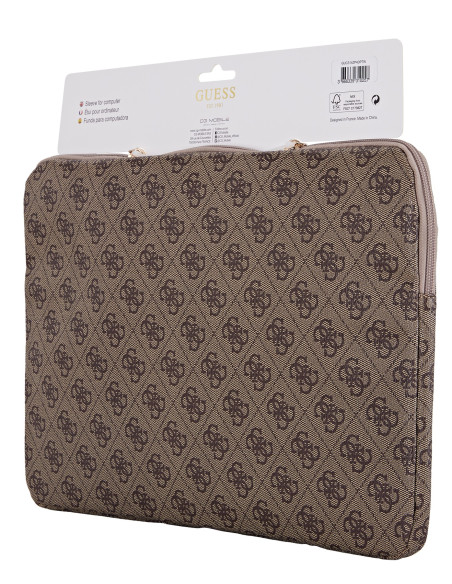 GUESS FUNDA 4G ZIPPER PORTATIL 13"- 14" MARRON