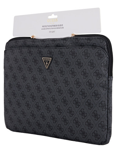 GUESS FUNDA 4G ZIPPER PORTATIL 13"- 14" NEGRO