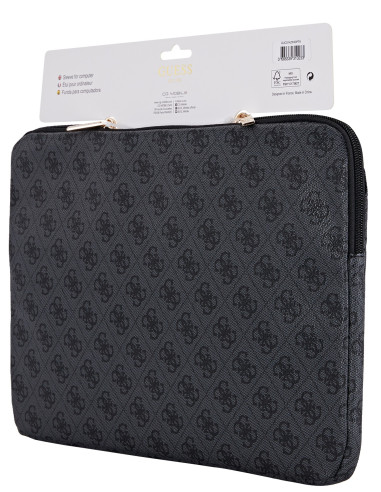 GUESS FUNDA 4G ZIPPER PORTATIL 13"- 14" NEGRO