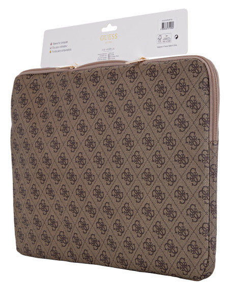GUESS FUNDA 4G ZIPPER PORTATIL 15"- 16" MARRON
