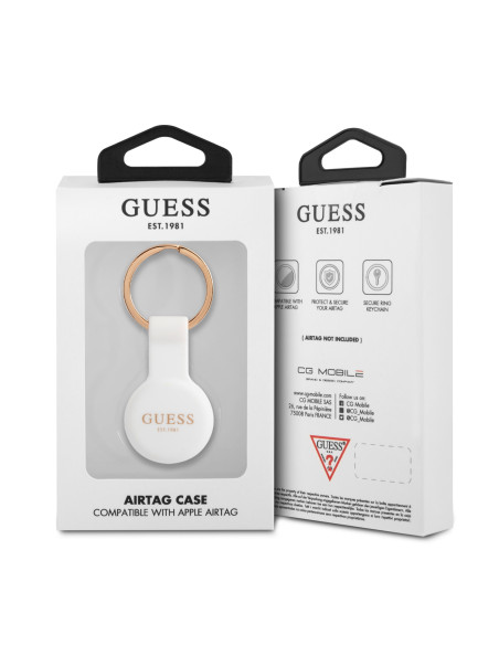 GUESS FUNDA SILICONA AIRTAG CLASSIC BLANCO