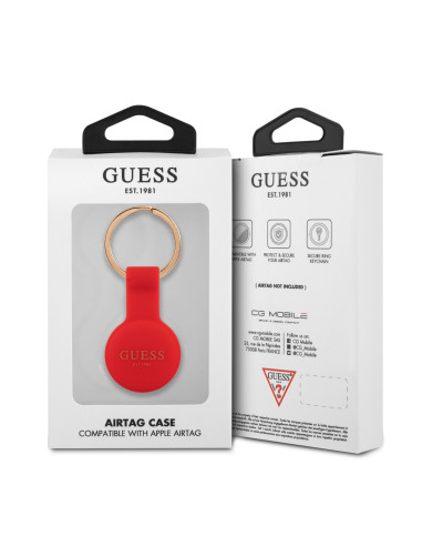 GUESS FUNDA SILICONA AIRTAG CLASSIC ROJO