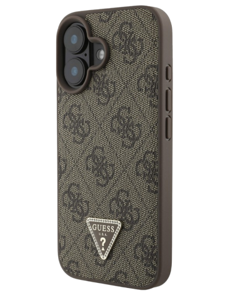 GUESS CARCASA TRIANGLE STRASS IPHONE 16 PLUS MARRON