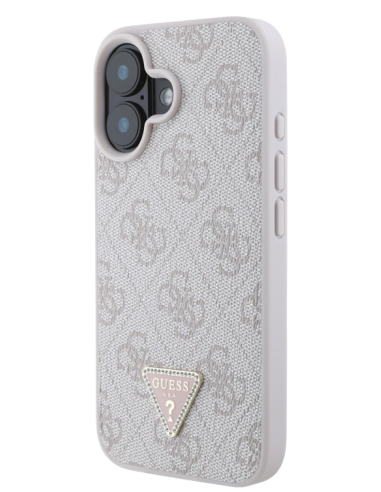 GUESS CARCASA TRIANGLE STRASS IPHONE 16 PLUS ROSA