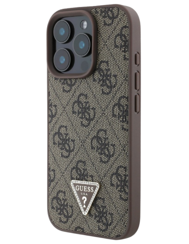 GUESS CARCASA TRIANGLE STRASS IPHONE 16 PRO MAX MARRON