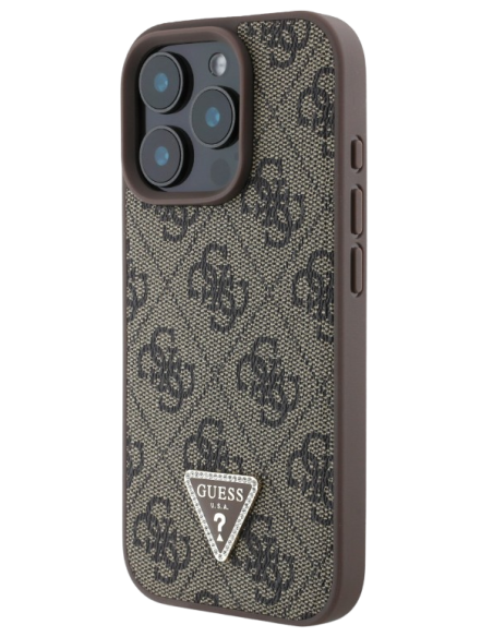 GUESS CARCASA TRIANGLE STRASS IPHONE 16 PRO MAX MARRON