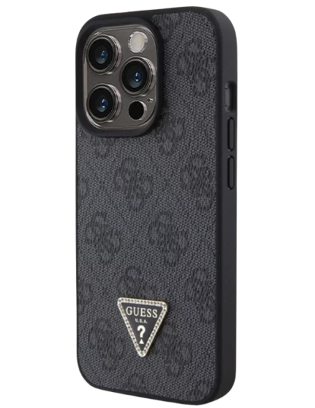 GUESS CARCASA TRIANGLE STRASS IPHONE 16 PRO MAX NEGRO