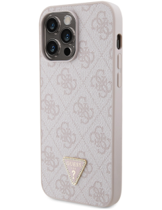 GUESS CARCASA TRIANGLE STRASS IPHONE 16 PRO MAX ROSA