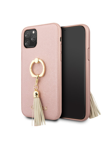 GUESS carcasa 'SAFFIANO' IPhone 11 PRO ROSA con anillo