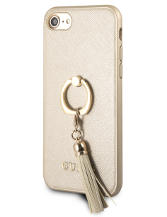 GUESS CARCASA SAFFIANO ANILLO IPHONE 12 MINI BEIGE