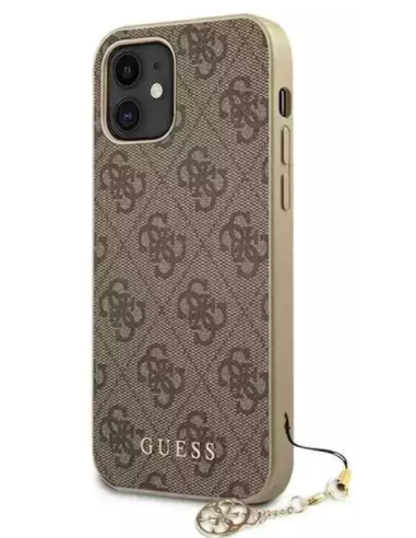 GUESS carcasa 4G CHARM iphone 12 MINI MARRON