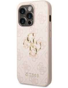 GUESS CARCASA 4G METAL LOGO IPHONE 15 ROSA