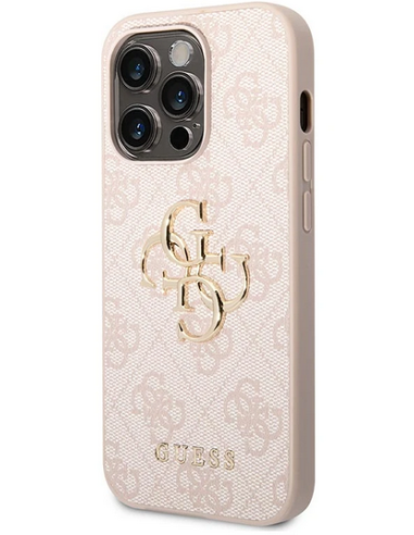 GUESS CARCASA 4G METAL LOGO IPHONE 15 ROSA