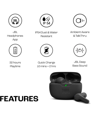JBL AURICULAR BLUETOOTH WAVE BEAM NEGRO