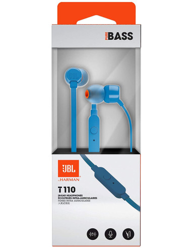 JBL AURICULAR TUNE T110 AZUL