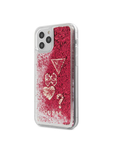 GUESS carcasa GLITTER iphone 12 MINI ROJO