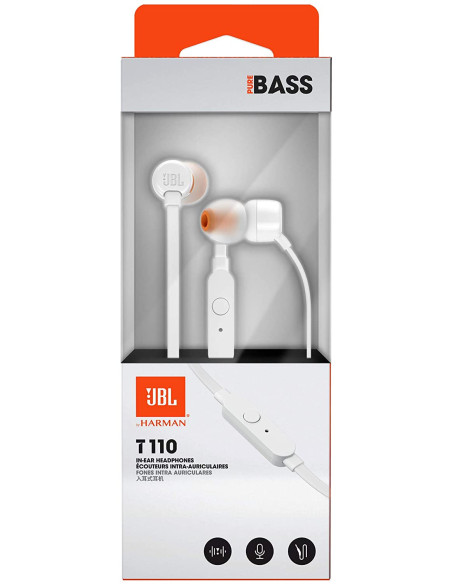 JBL AURICULAR TUNE T110 BLANCO