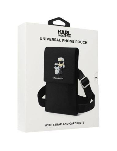 KARL LAGERFELD BANDOLERA SAFFIANO K&C NFT NEGRO